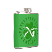 Green 3 Leaf Shamrock Pipe and Irland Text Heupfles (Rechts)