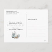 Green 3 Photo Collage Sneeuw Minimalist Feestdagenkaart (Achterkant)