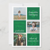 Green 3-Photo Fun Boxes Afstuderen Invitation Kaart (Voorkant)