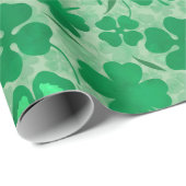 Green 4 Leaf Clovers Saint Patricks Day Cadeaupapier (Rol Hoek)