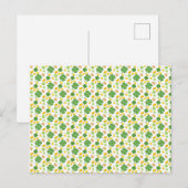 Green 4 Leaf Clovers St Patricks Day Coins  Briefkaart (Voorkant / Achterkant)