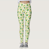Green 4 Leaf Clovers St Patricks Day Coins ​ Leggings (Voorkant)