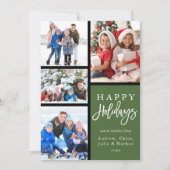 Green 4 Photo Collage Modern Prettige feestdagen Feestdagenkaart (Voorkant)