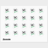 Green 50 en Fabulous 50eth Birthday Party Ronde Sticker (Vel)