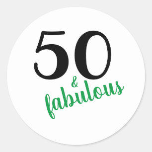 Green 50 en Fabulous 50eth Birthday Party Ronde Sticker