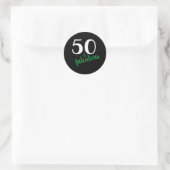 Green 50 en Fabulous Black 50eth Birthday Ronde Sticker (Tas)