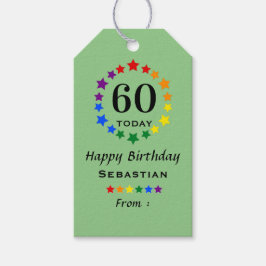 Green 60 Today of any Age Birthday LGBTQ Rainbow Cadeaulabel
