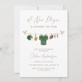Green A New Player Football Baby Shower Kaart (Voorkant)