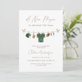 Green A New Player Football Baby Shower Kaart (Staand voorkant)