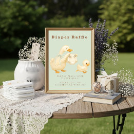 Green A Silly Goose Diaper Raffle Table Sign  Kaart