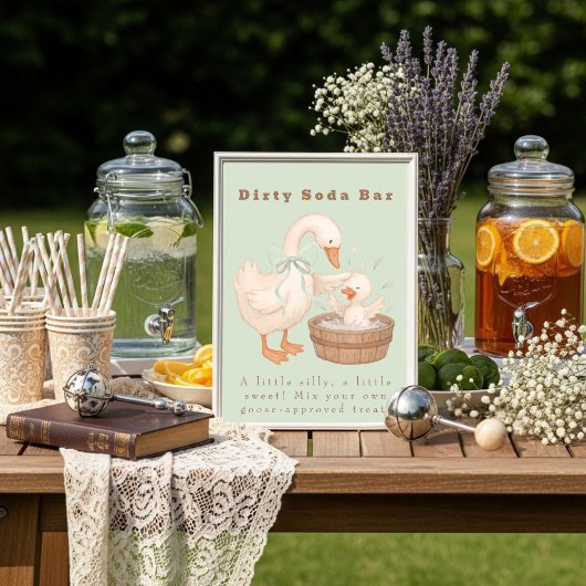 Green A Silly Goose Dirty Soda Bar Sign Kaart
