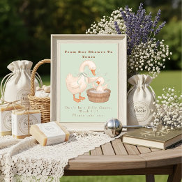 Green A Silly Goose From Our Shower To Yours Sign Kaart