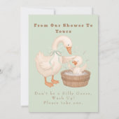 Green A Silly Goose From Our Shower To Yours Sign Kaart (Achterkant)