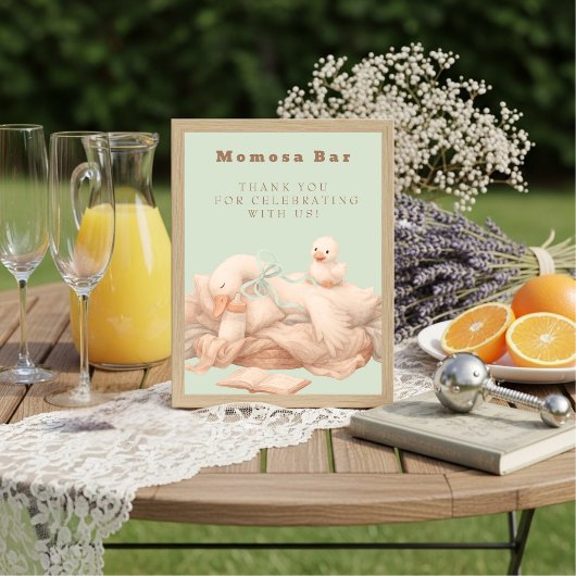 Green A Silly Goose "Momosa" Mimosa  Table Sign  Kaart