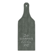 Green | Aangepaste botanische Jouw naam's keuken Snijplank (Voorkant)