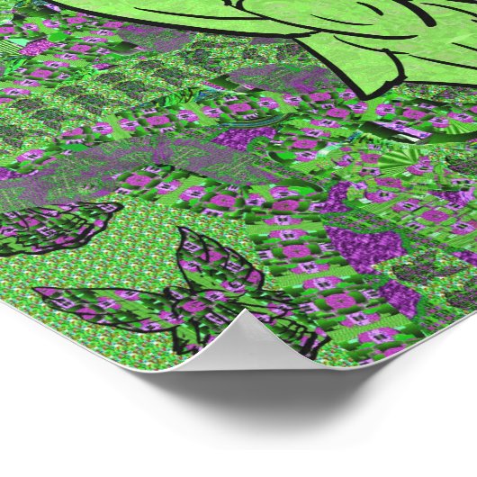 Green Abstract Angel Pattern Art Poster (Hoek)