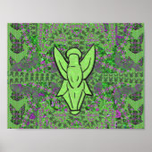 Green Abstract Angel Pattern Art Poster (Voorkant)