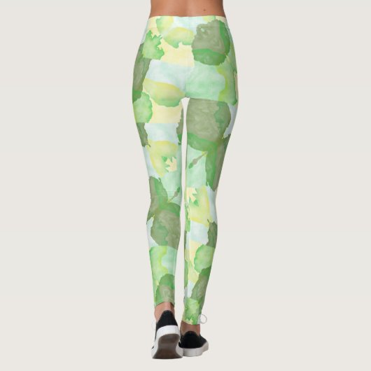 Green abstract art Magical wallpaper Leggings (Achterkant)