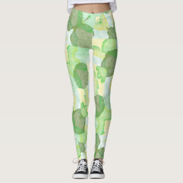 Green abstract art Magical wallpaper Leggings