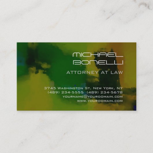 Green Abstract Attorney at Law Visitekaartje (Voorkant)