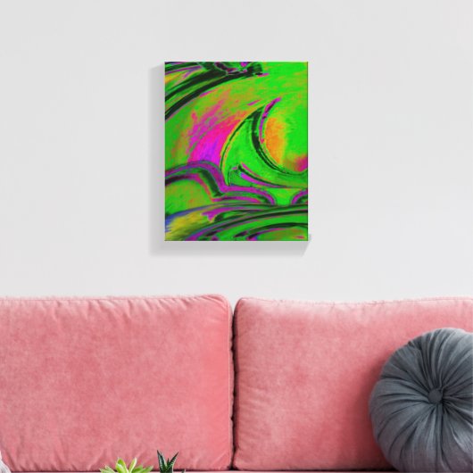 Green Abstract Canvas Print (Insitu (Woonkamer))