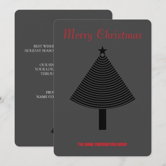 Green abstract Christmas tree business Invitation Kaart (Voorkant / Achterkant)