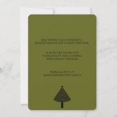 Green abstract Christmas tree business Invitation Kaart (Achterkant)