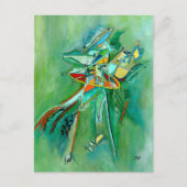 Green Abstract Colorful Fine Art Cards Briefkaart (Voorkant)