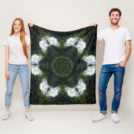 GREEN ABSTRACT DRAWING. SAMER BRASIL 1 FLEECE DEKEN