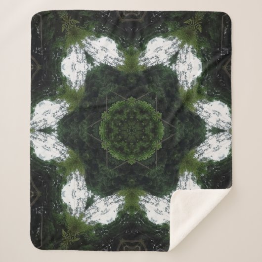 GREEN ABSTRACT DRAWING. SAMER BRASIL 1 SHERPA DEKEN (Voorkant)