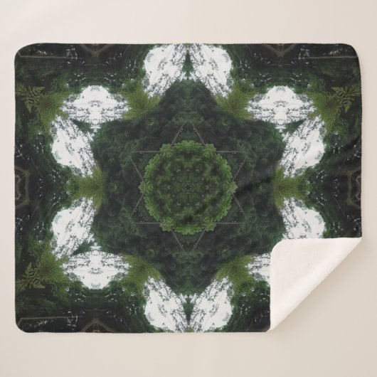 GREEN ABSTRACT DRAWING. SAMER BRASIL 1 SHERPA DEKEN (Voorkant (horizontaal))