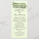 Green Abstract Floral Wedding Programme Programmakaart (Voorkant)