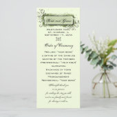 Green Abstract Floral Wedding Programme Programmakaart (Staand voorkant)