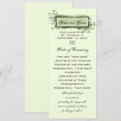 Green Abstract Floral Wedding Programme Programmakaart (Voorkant / Achterkant)