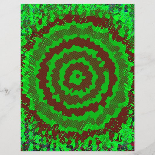 Green Abstract Flower Bulk Scrapbook Paper Pages Flyer (Voorkant)