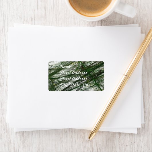 Green Abstract Fractal Address Sticker (Insitu)