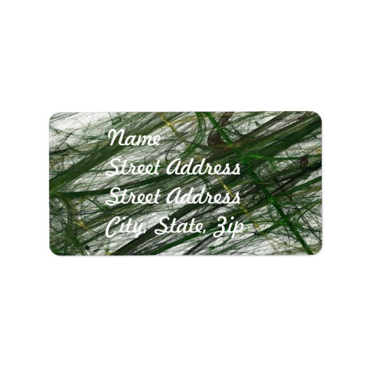 Green Abstract Fractal Address Sticker (Voorkant)