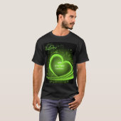 Green Abstract Heart Basic Dark T Shirt (Voorkant volledig)