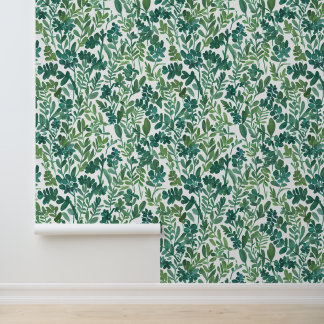 Green Abstract Leaf Vine Wallpaper Behang