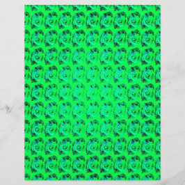 Green Abstract Roses Bulk Scrapbook Paper Pages Flyer