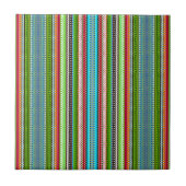 Green Abstract Tribal Chevron Tegeltje (Voorkant)
