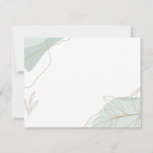 Green Abstract with Gold Leaves Notitiekaartje (Achterkant)