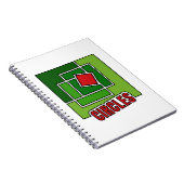 Green Abstraction with Twisted Red Square Notitieboek (Rechterzijde)