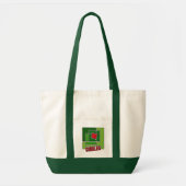 Green Abstraction with Twisted Red Square Tote Bag (Voorkant)