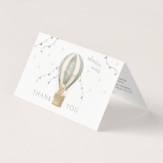 Green Adventure Baby shower Opvouwbaar Dank u Kaart (Voorkant)