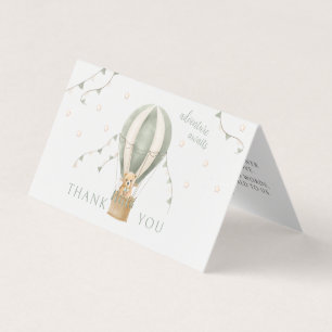 Green Adventure Baby shower Opvouwbaar Dank u Kaart