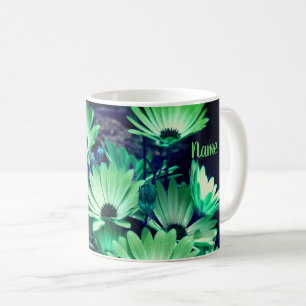 Green African Daisies Floral Art op maat Koffiemok