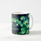Green African Daisies Flower Art gepersonaliseerd Koffiemok (Voorkant rechts)