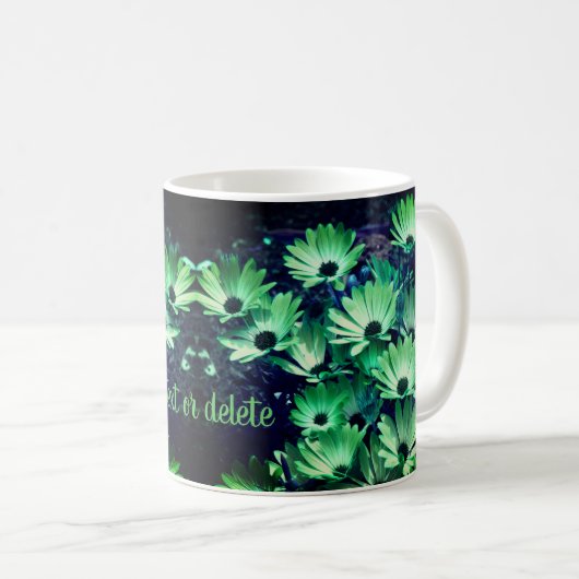 Green African Daisies Flower Art gepersonaliseerd Koffiemok (Voorkant rechts)