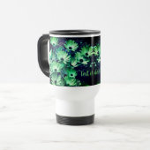Green African Daisies Flower Art gepersonaliseerd Reisbeker (Voorkant links)